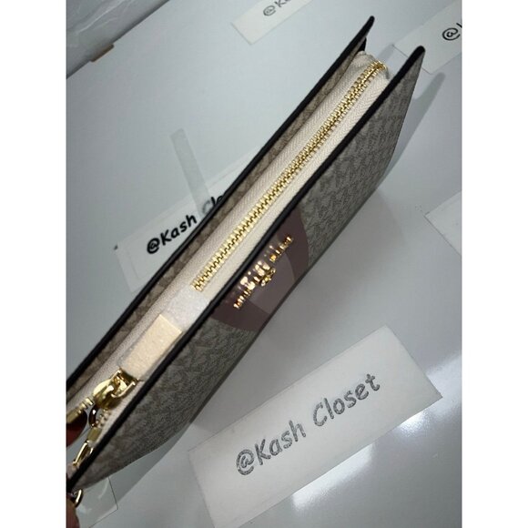 Michael Kors wristlet medium logo stripe zip pouch rose multi - Picture 9 of 9